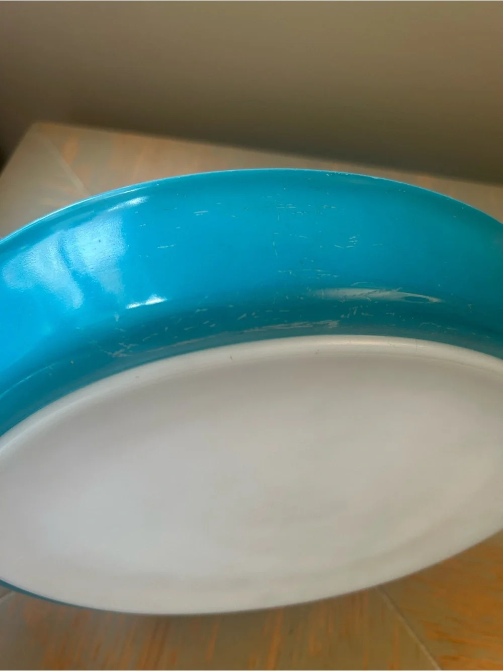 Pyrex Turquoise Unmarked 043 Casserole Dish